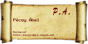 Pécsy Ábel névjegykártya