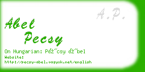 abel pecsy business card